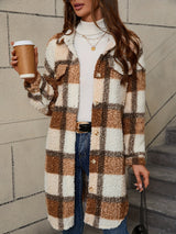 Aruni Fuzzy Plaid Coat